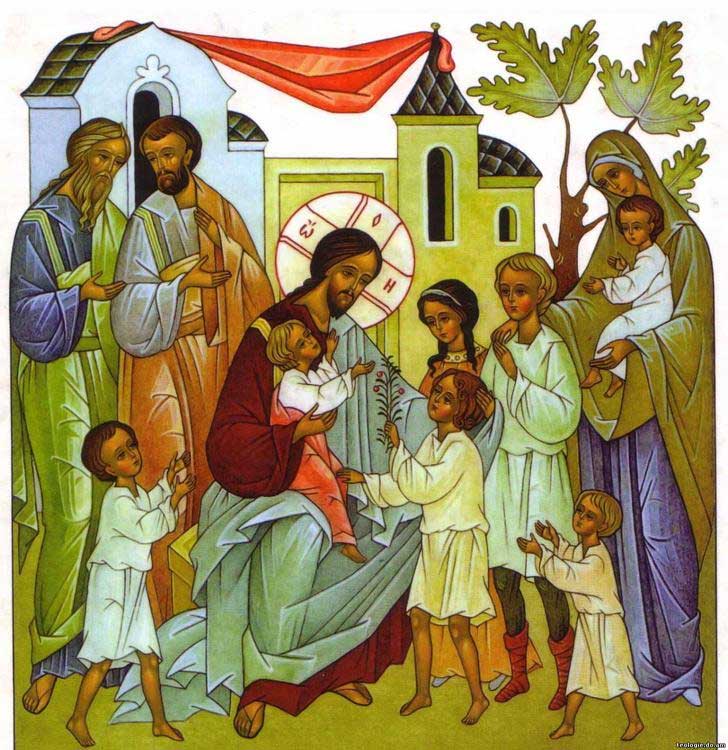 Ikona-Gospod-Iisus-Hristos-s-detmi